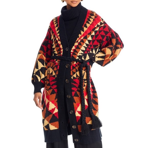 🌺🎉HP🎉🌺 NWT Farm Rio Heart Deco Maxi Knit Cardigan - Picture 7 of 15